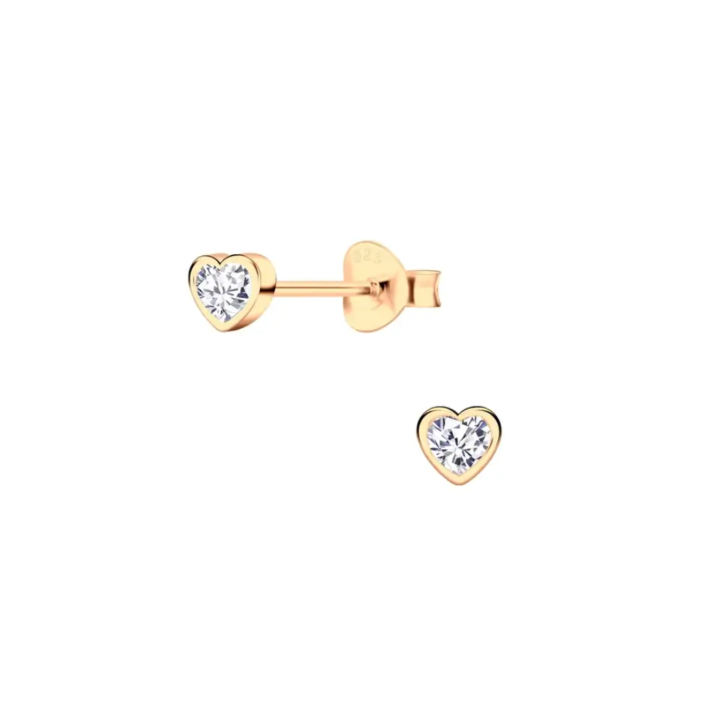 GLAIN CLEAR CZ HEART STUD