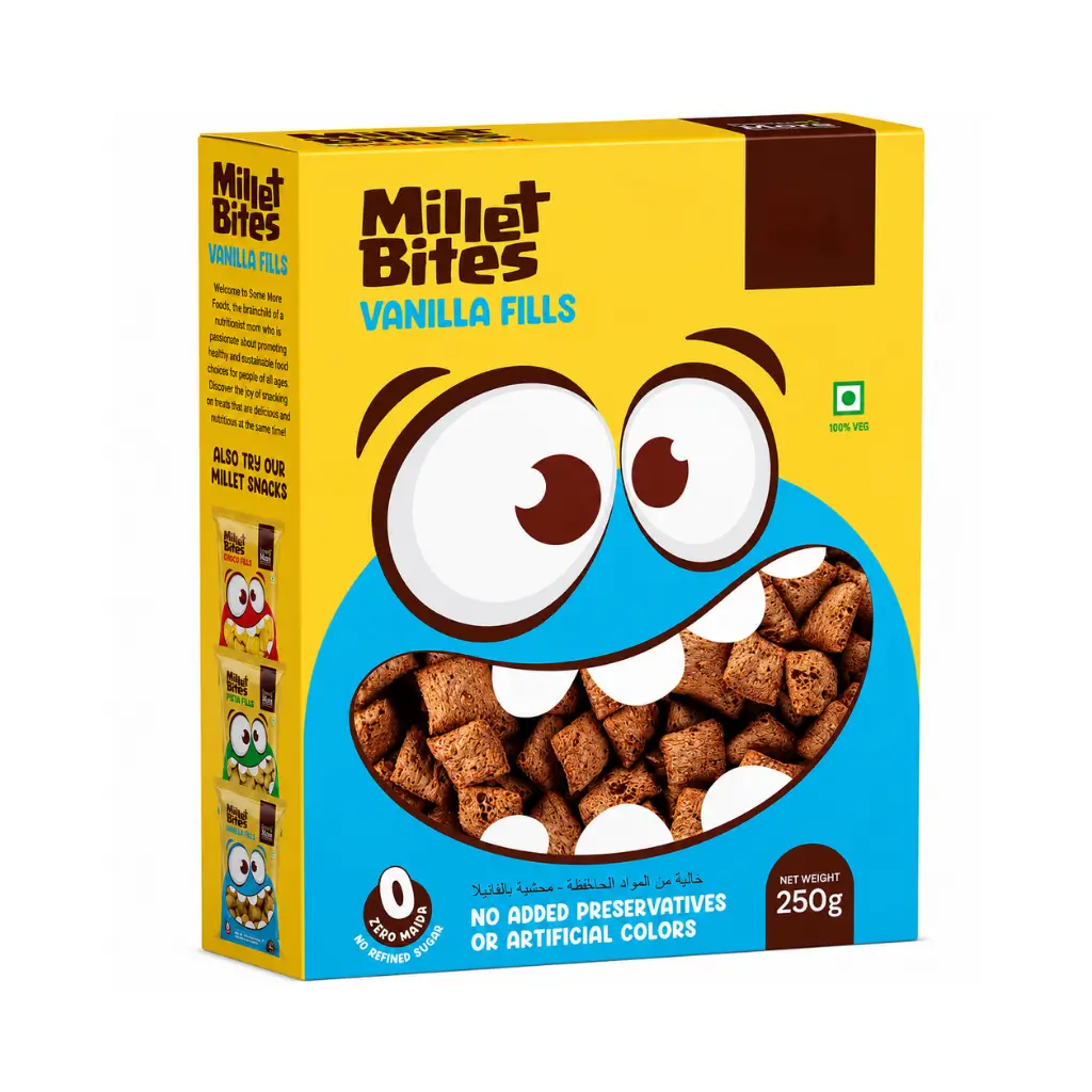 SOME MORE FOODS MILLET BITES VANILLA FILLS 250 GM