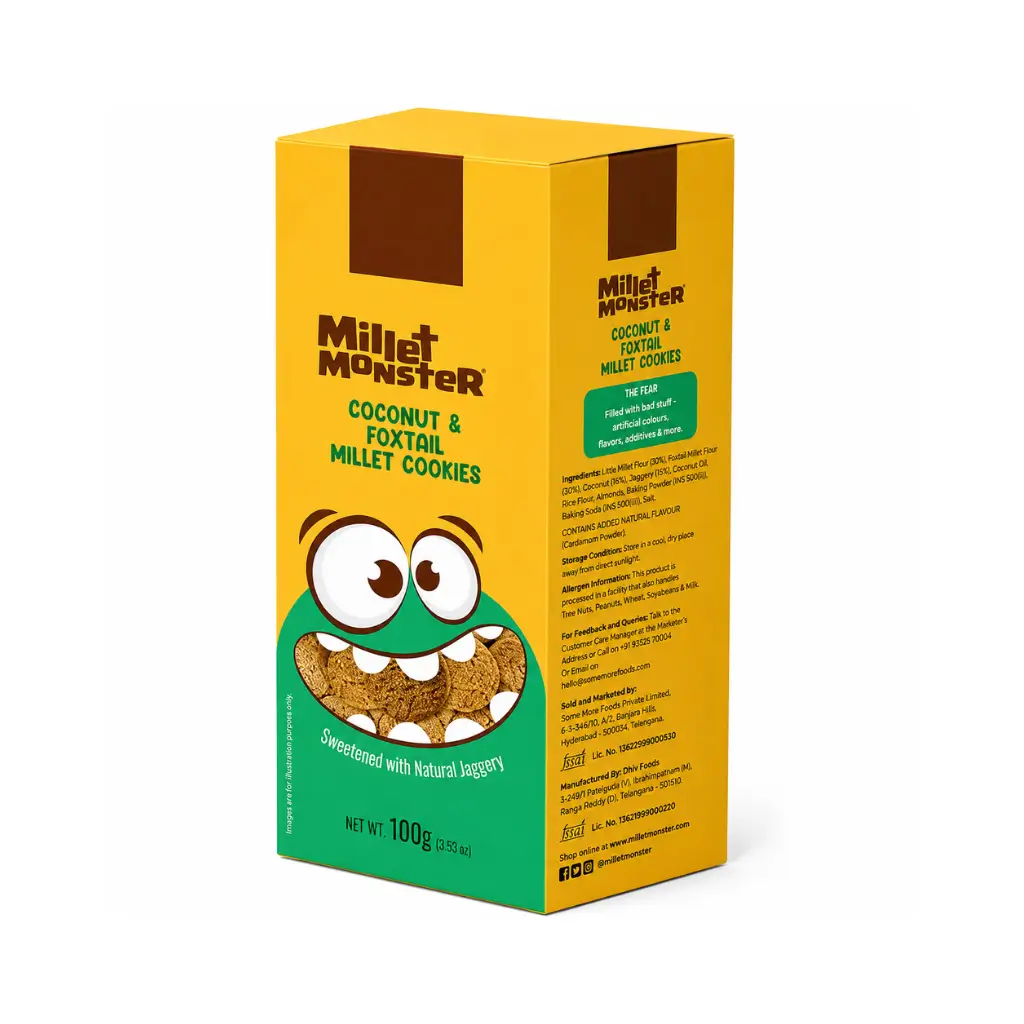 SOME MORE FOODS MILLET MONSTER COCONUT & FOXTAIL MILLET COOKIES 100 GM