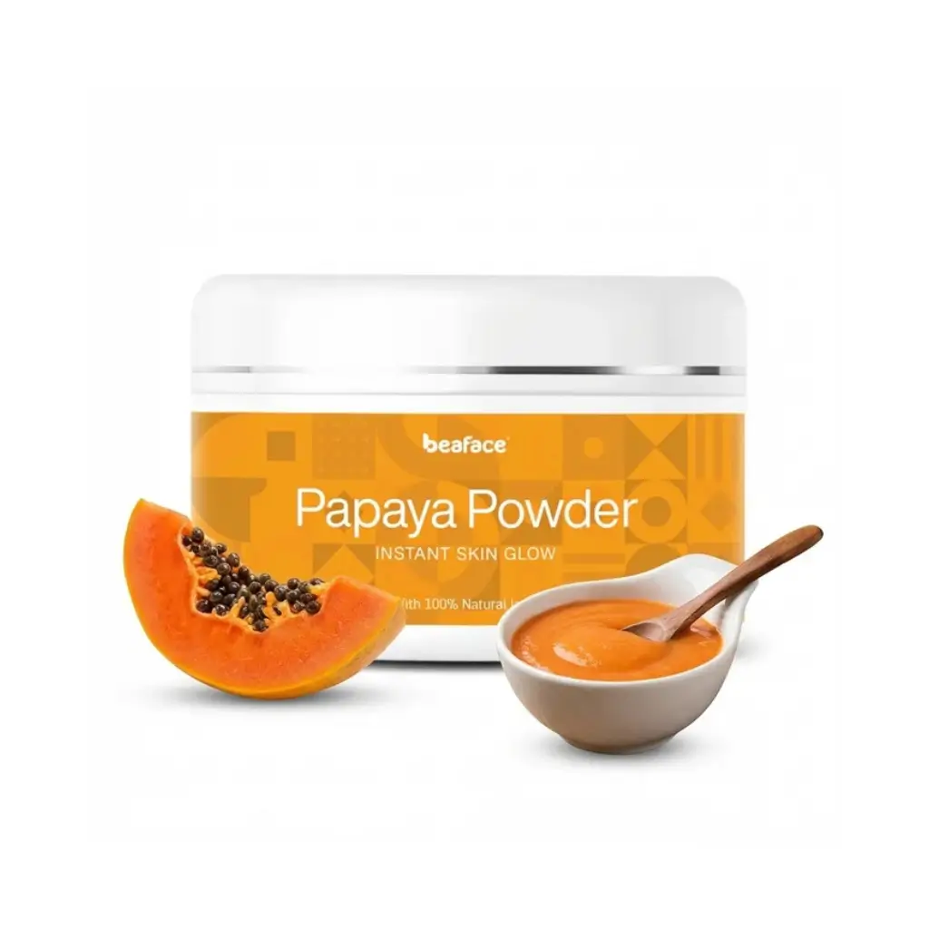 BEAFACE PAPAYA POWDER IMPROVES SKIN TEXTURE SOOTHE SKIN ACNE DARK SPOTS DEAD SKIN CELL 100 GM