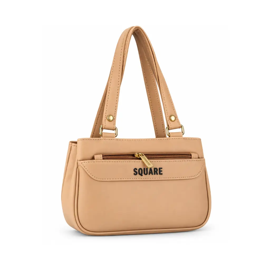 POOJA BAGS SQUARE CLASSIC HANDBAG | BEIGE | CASUAL, OFFICE & DAILY USE