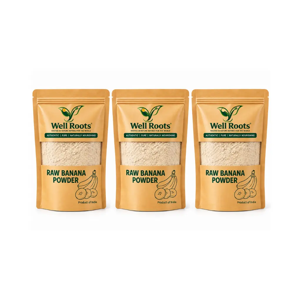 WELL ROOTS PURE RAW BANANA POWDER COMBO PACK OF THREE