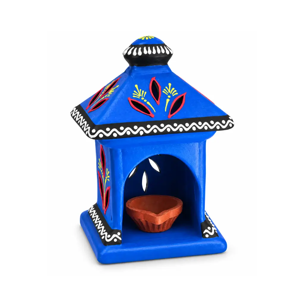 CRAFT TARA ARTISAN DROP TERRACOTTA AGAL HOLDERHANDMADE DECORATIVE TERRACOTTA HUT TEALIGHT