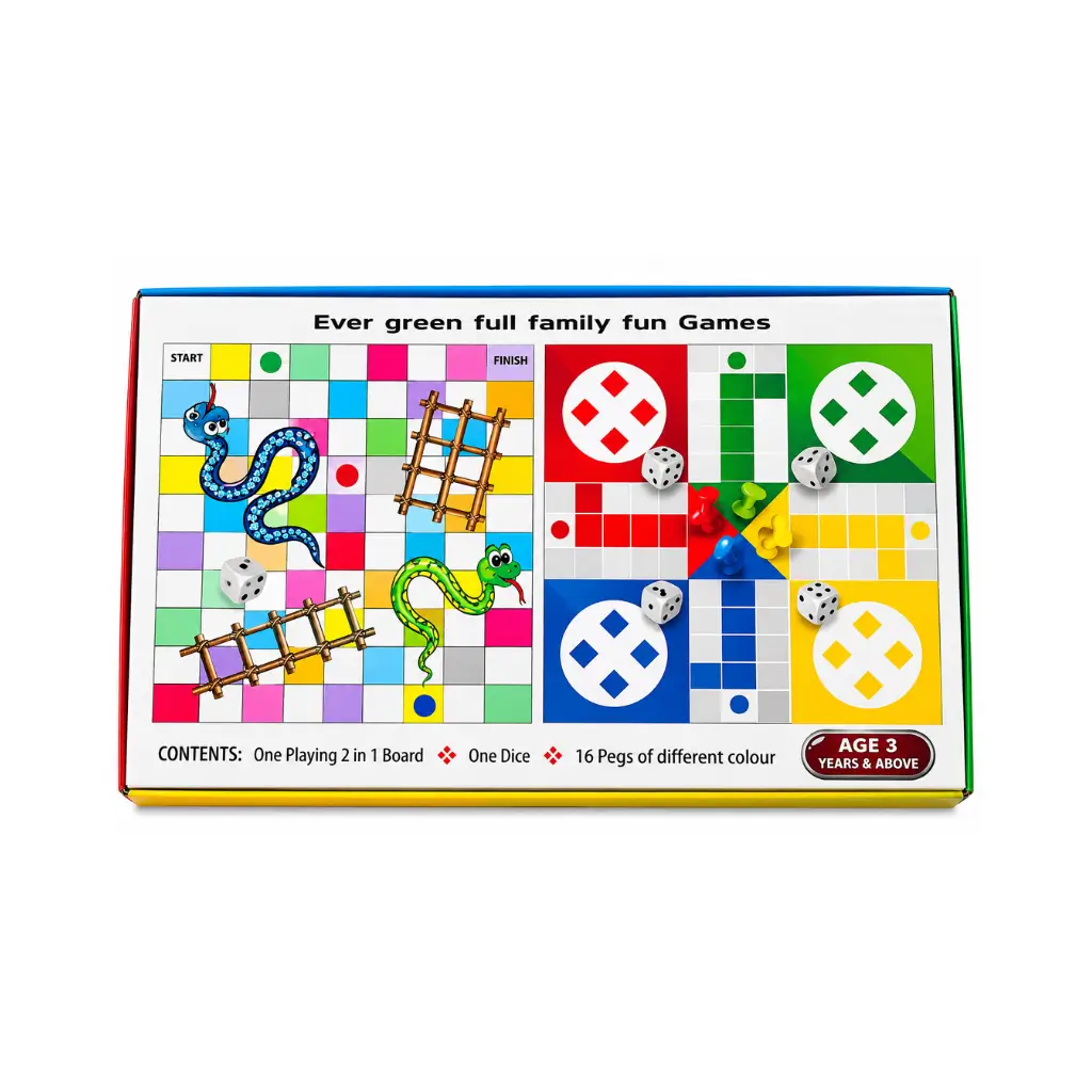 Nimi My Ludo & Snakes & Ladders 2-in-1 Family Board Game for Kids