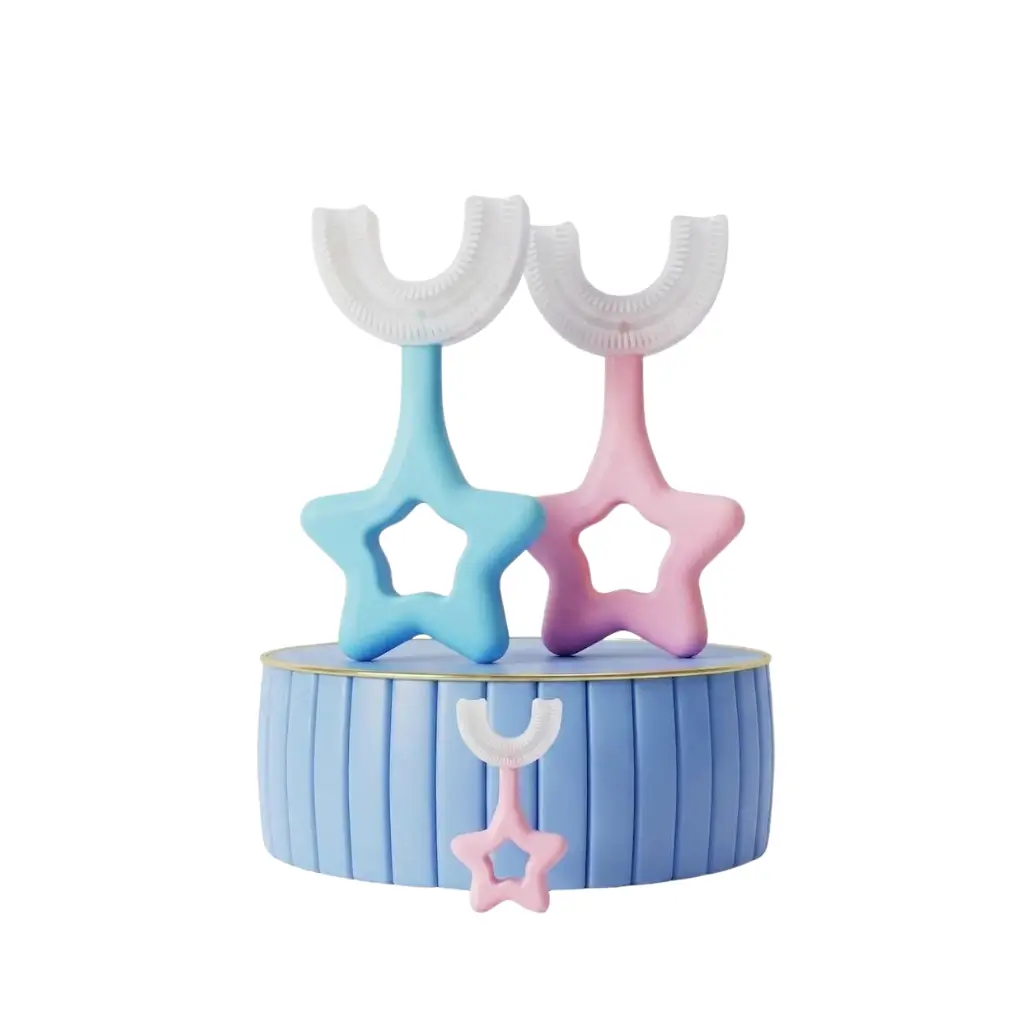 GENERIC STAR SHAPED SILICONE U SHAPED KIDS TOOTHBRUSH 1 PIECE