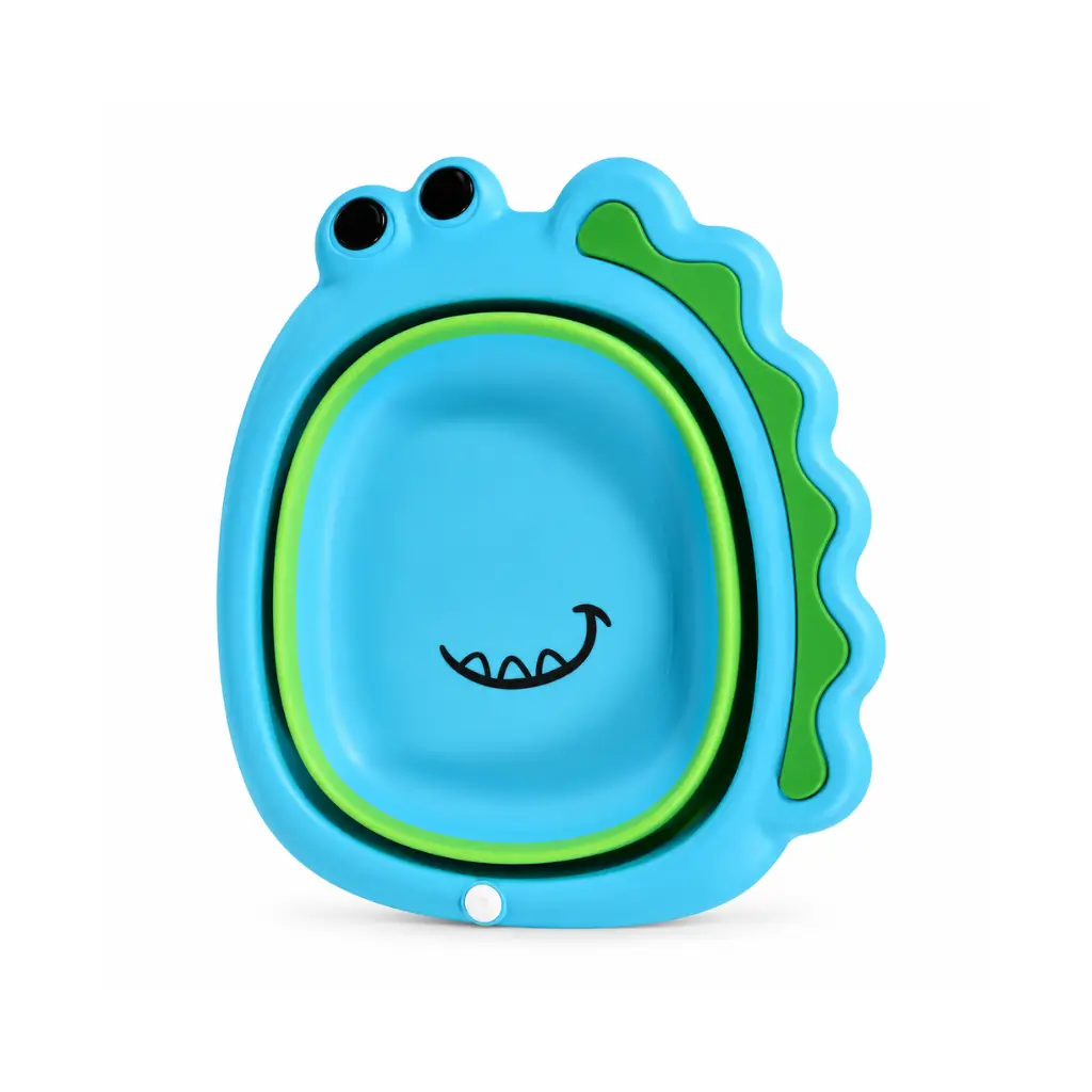 GENERIC FROG SHAPED FOLDABLE BABY WASH BASIN BLUE & GREEN