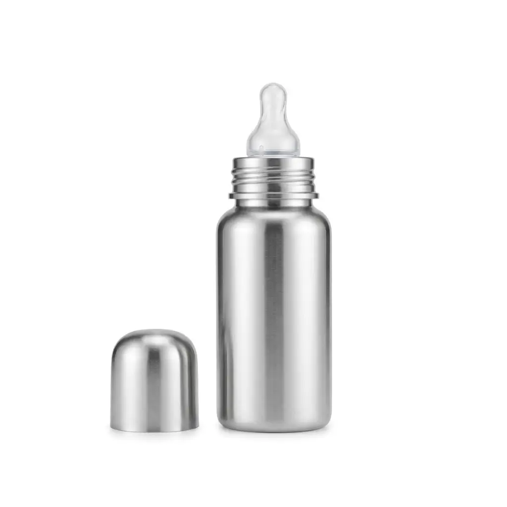 GENERIC STAINLESS STEEL BABY FEEDING BOTTLE 200 ML |1 PIECE
