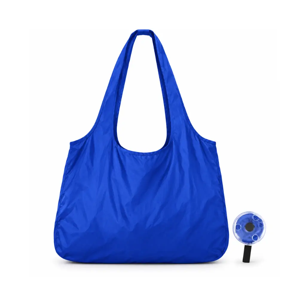 GENERIC BLUE FOLDABLE REUSABLE SHOPPING BAG WITH COMPACT STORAGE CASE