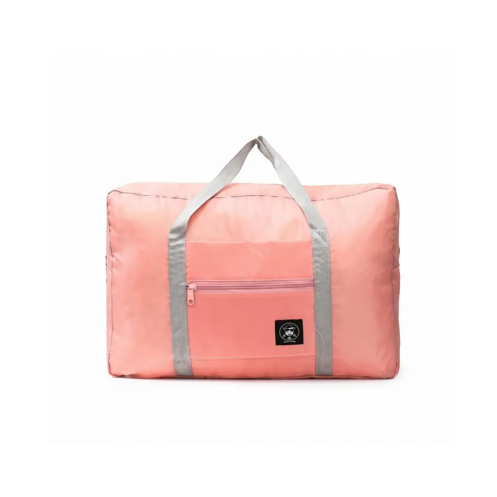 GENERIC PINK FOLDABLE TRAVEL DUFFEL BAG WITH CARRY HANDLES AND FRONT ZIP POCKET | 1 PIECE