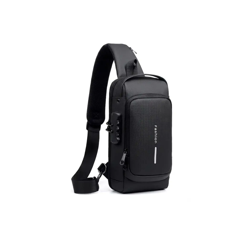 GENERIC BLACK CROSSBODY SLING BAG WITH USB PORT AND ADJUSTABLE SHOULDER STRAP | 1 PIECE