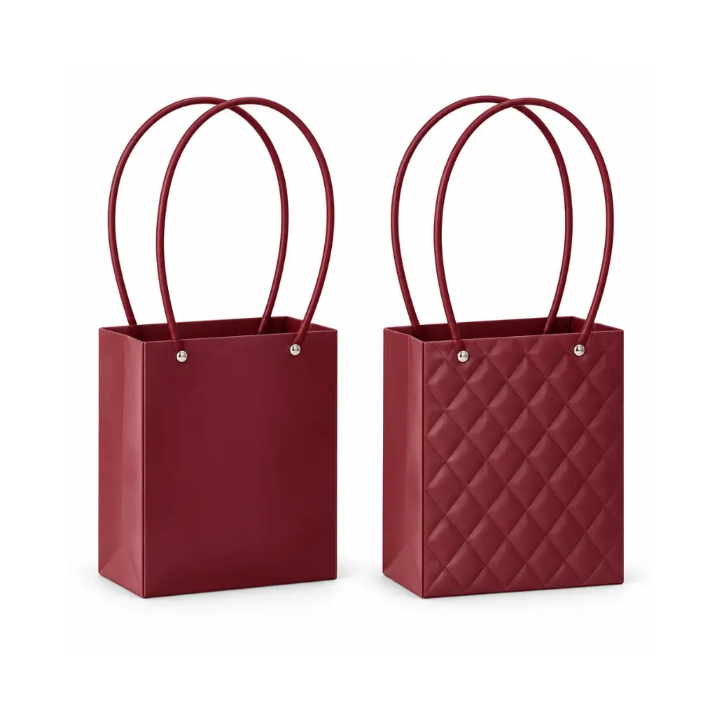 GENERIC FOLDABLE FLOWER BOUQUET CARRY BAG WITH HANDLES | BURGUNDY |1 PIECE