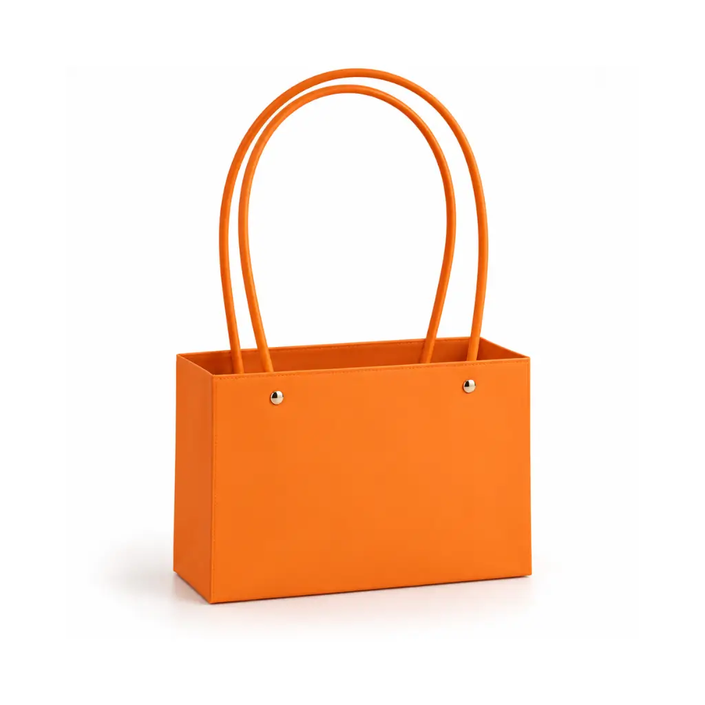 GENERIC FOLDABLE FLOWER BOUQUET CARRY BAG WITH HANDLES | ORANGE |1 PIECE