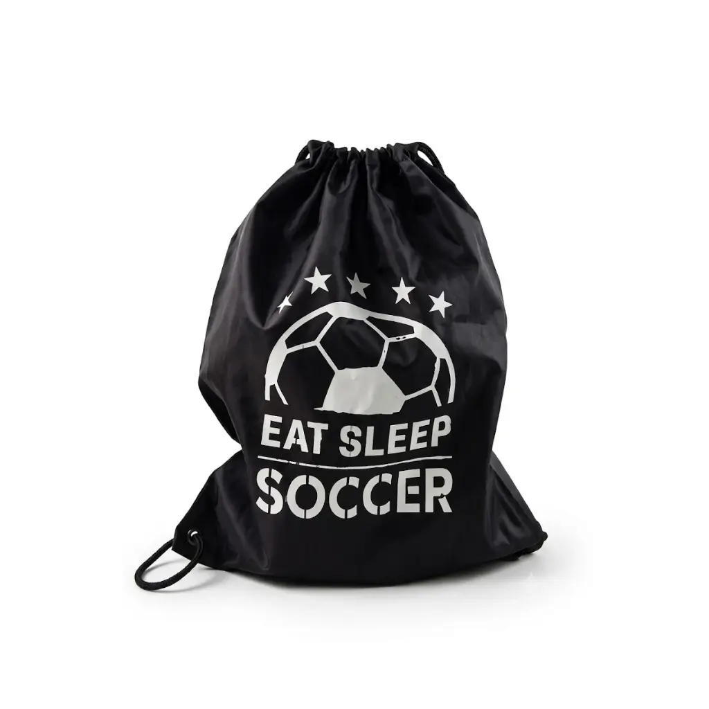 GENERIC 7603 BLACK SOCCER PRINT DRAWSTRING SPORTS BAG