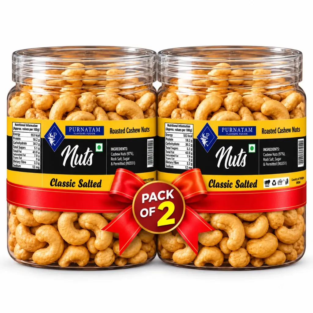 PURNATAM SALTED CASHEWS 250 GM PACK OF 2