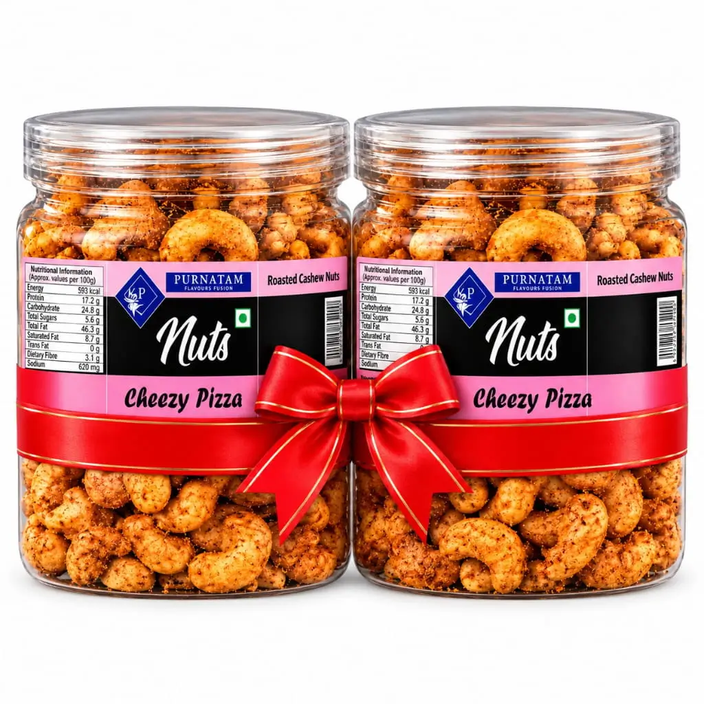 PURNATAM CHEEZY PIZZA CASHEWS 250 GM PACK OF 2