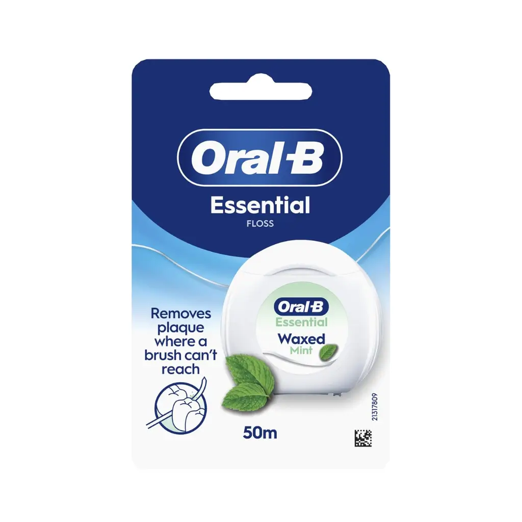 ORAL B ESSENTIAL WAXED FLOSS 50M MINT