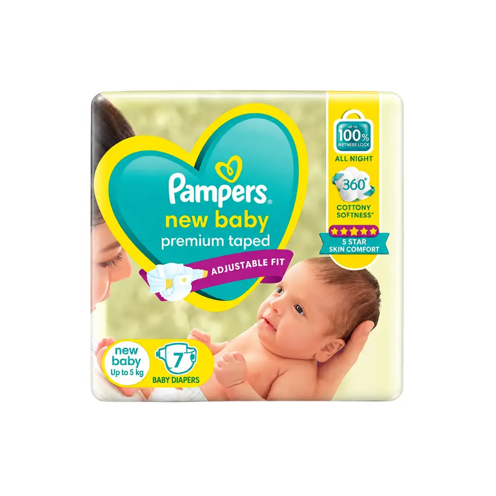 PAMPERS PREMIUM TAPED NEW BABY UP TO 5 KG 7 BABY DIAPERS