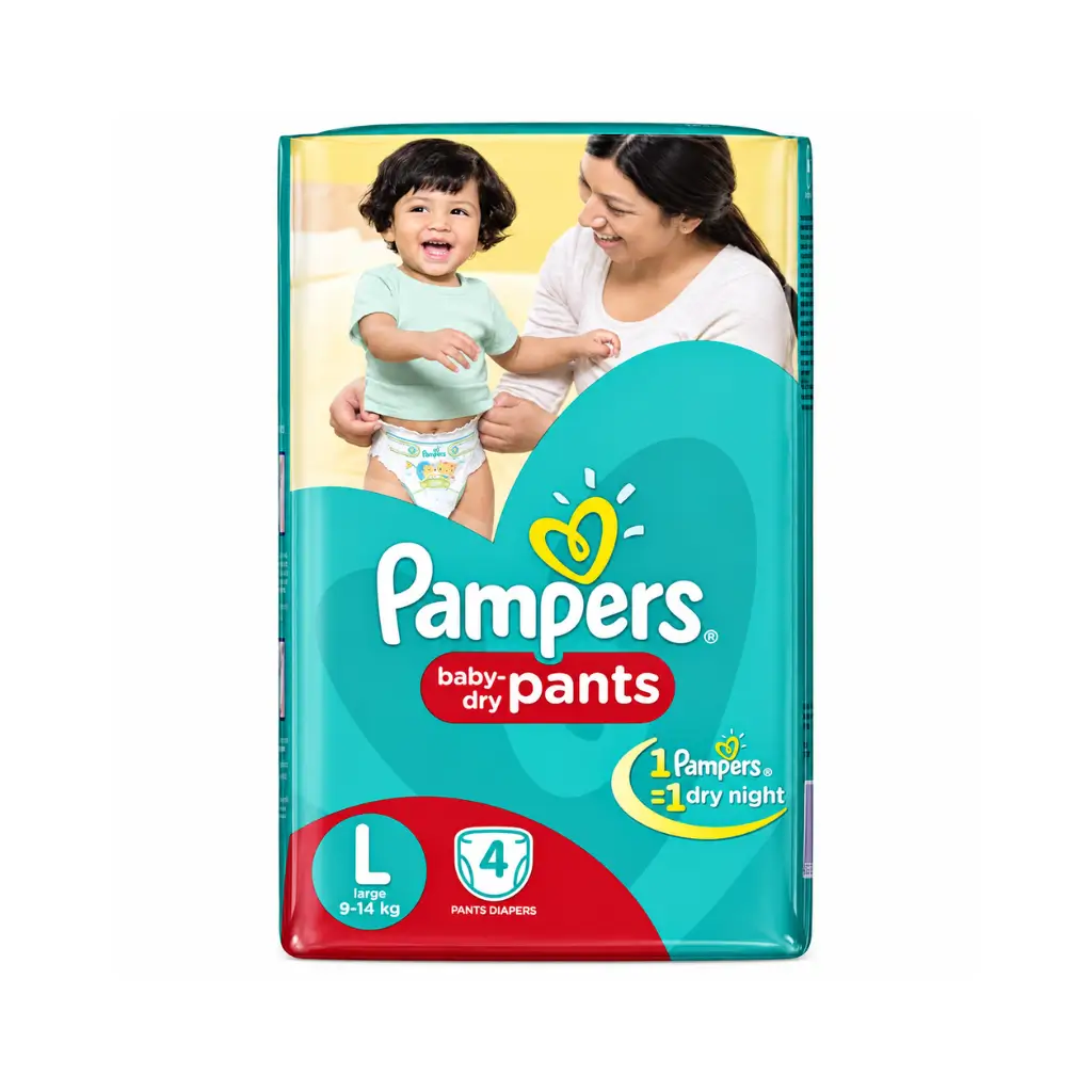 PAMPERS LARGE 9-14 KG 4 PANTS