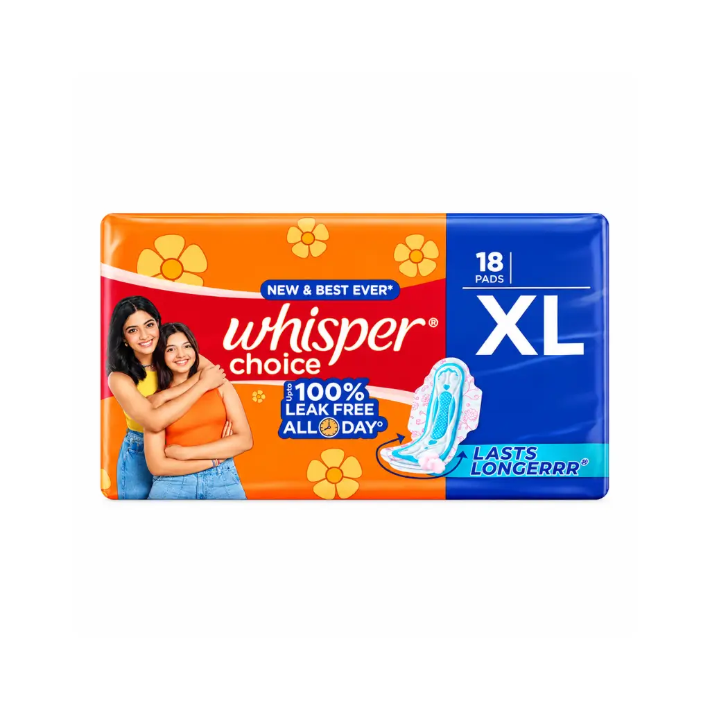 WHISPER CHOICE XL 18 PADS LASTS LONGERRR