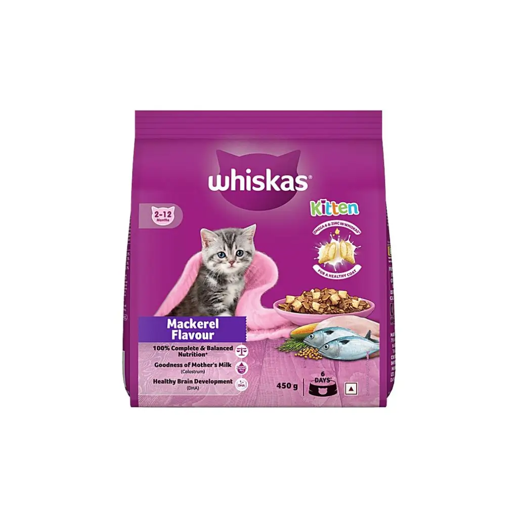 WHISKAS KITTEN MACKEREL FLAVOUR 2-12 MONTHS 450 G