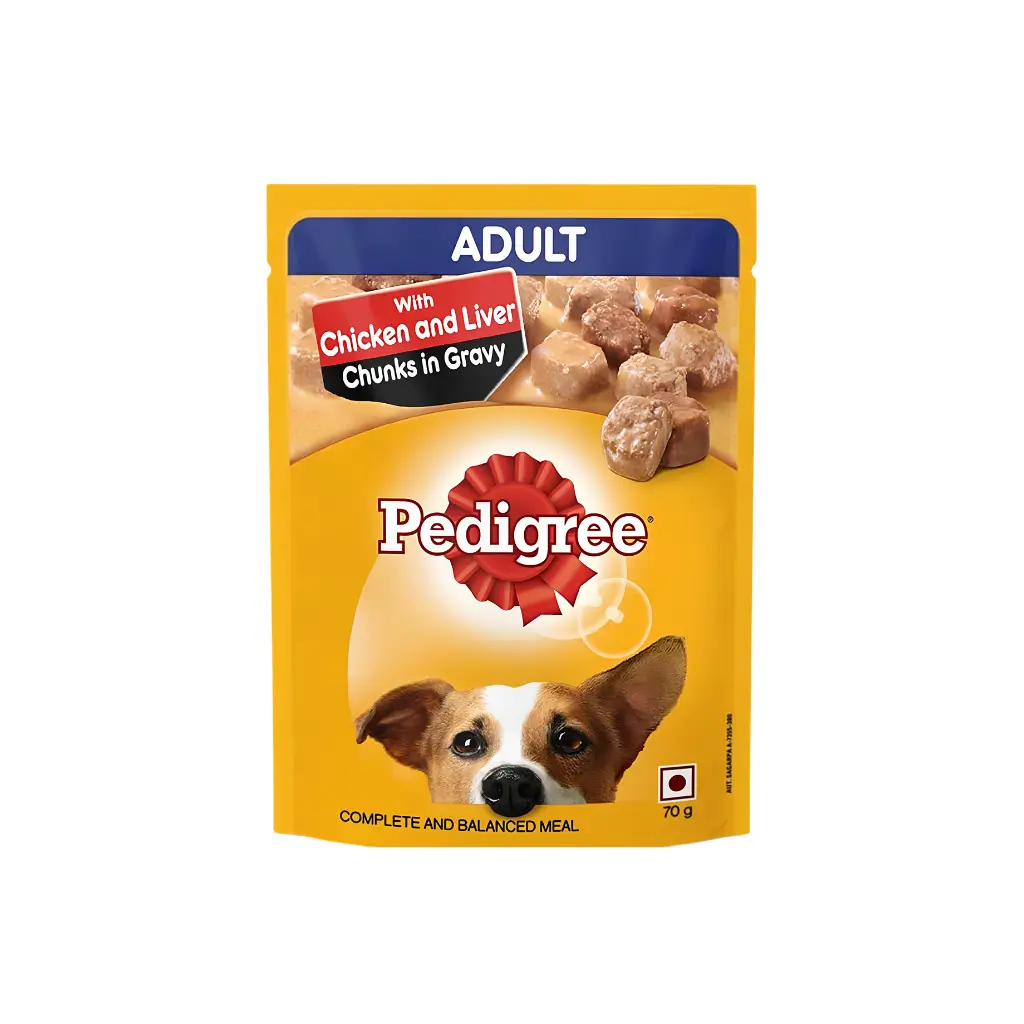 PEDIGREE ADULT CHICKEN & LIVER CHUNKS IN GRAVY 70 G