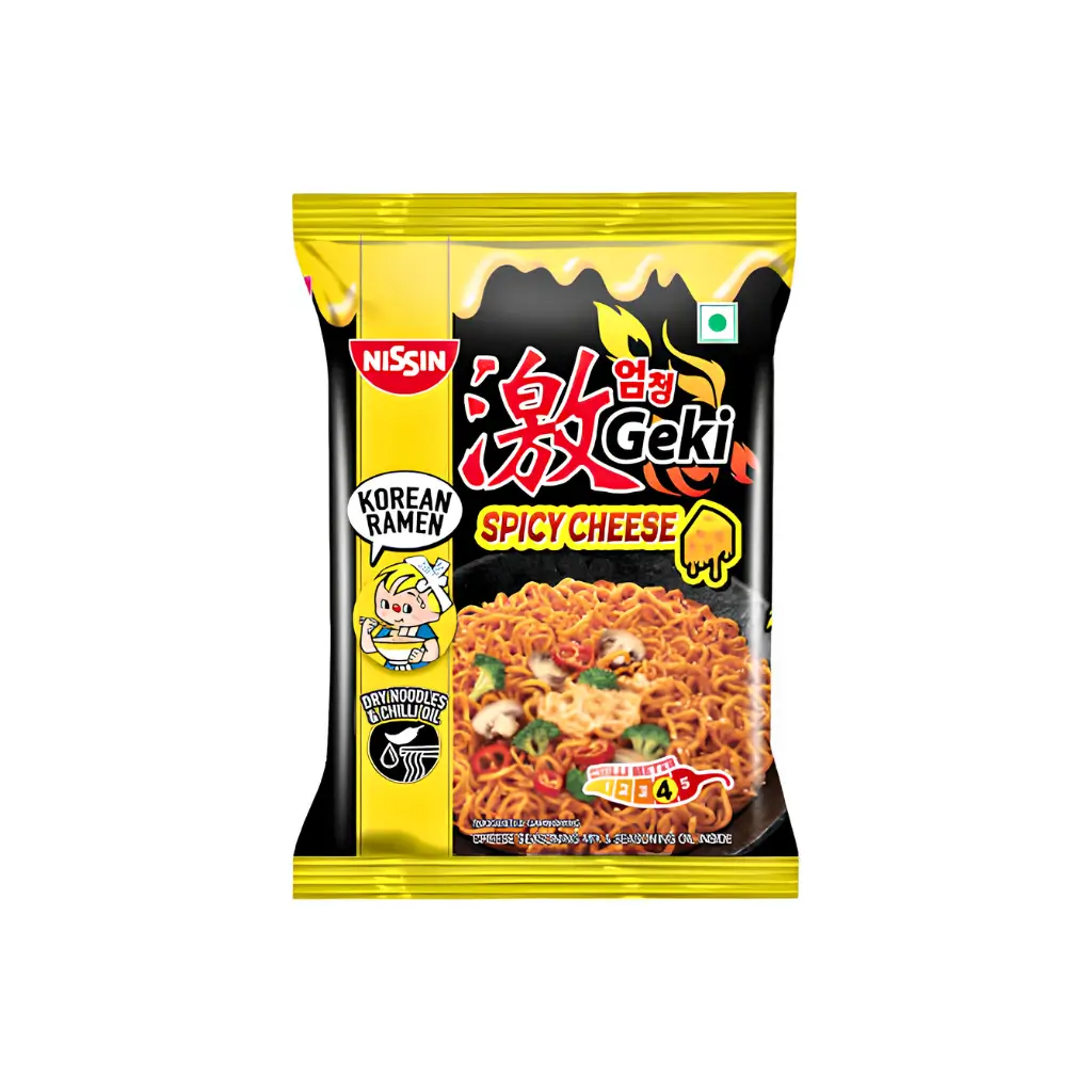 NISSIN GEKI SPICY CHEESE NOODLES 80 GM