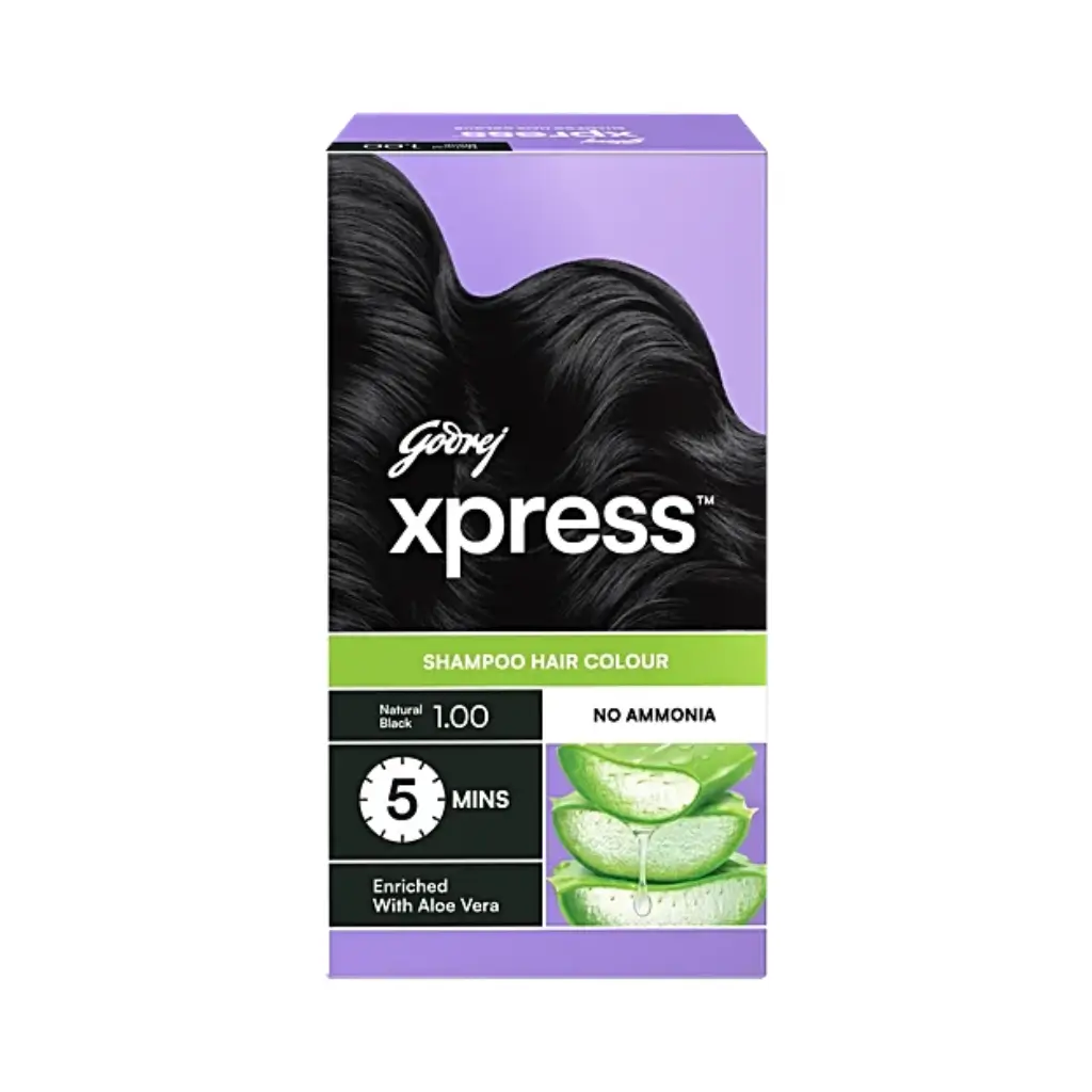 GODREJ XPRESS NATURAL BLACK 1.00 SHAMPOO HAIR COLOUR  18 ML