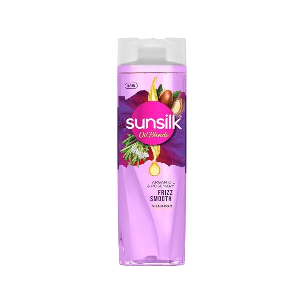 SUNSILK OIL BLENDS ARGAN OIL & ROSEMARY FRIZZ SMOOTH SHAMPOO 370 ML
