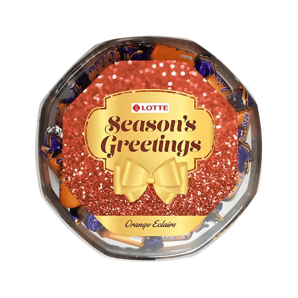 LOTTE SEASONS GREETINGS ORANGE ECLAIRS BOX 45*8.7G