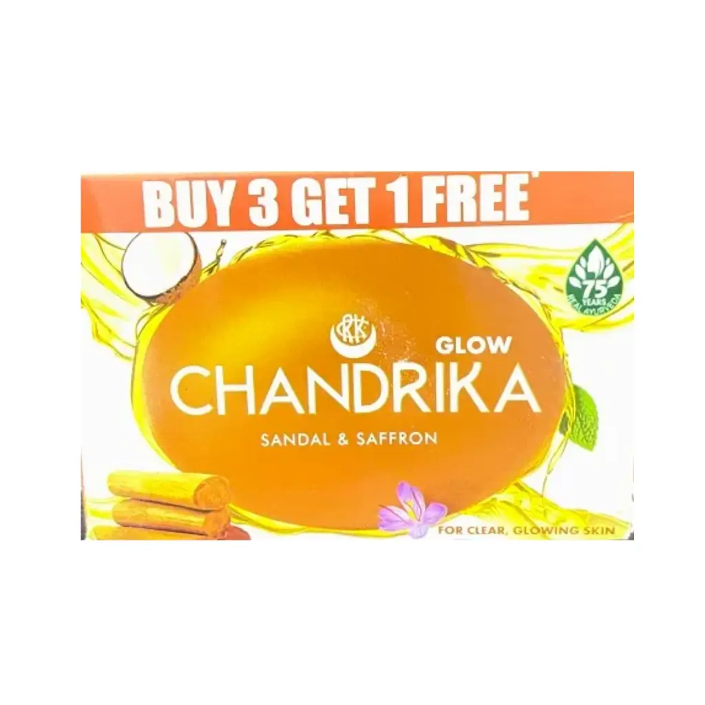 CHANDRIKA GLOW SANDAL & SAFFRON BUY 3 GET 1 (4*75 G) 300 G