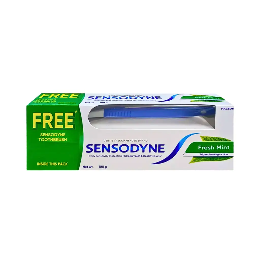 SENSODYNE FRESH MINT TOOTHPASTE  100 GM +FREE TOOTHBRUSH