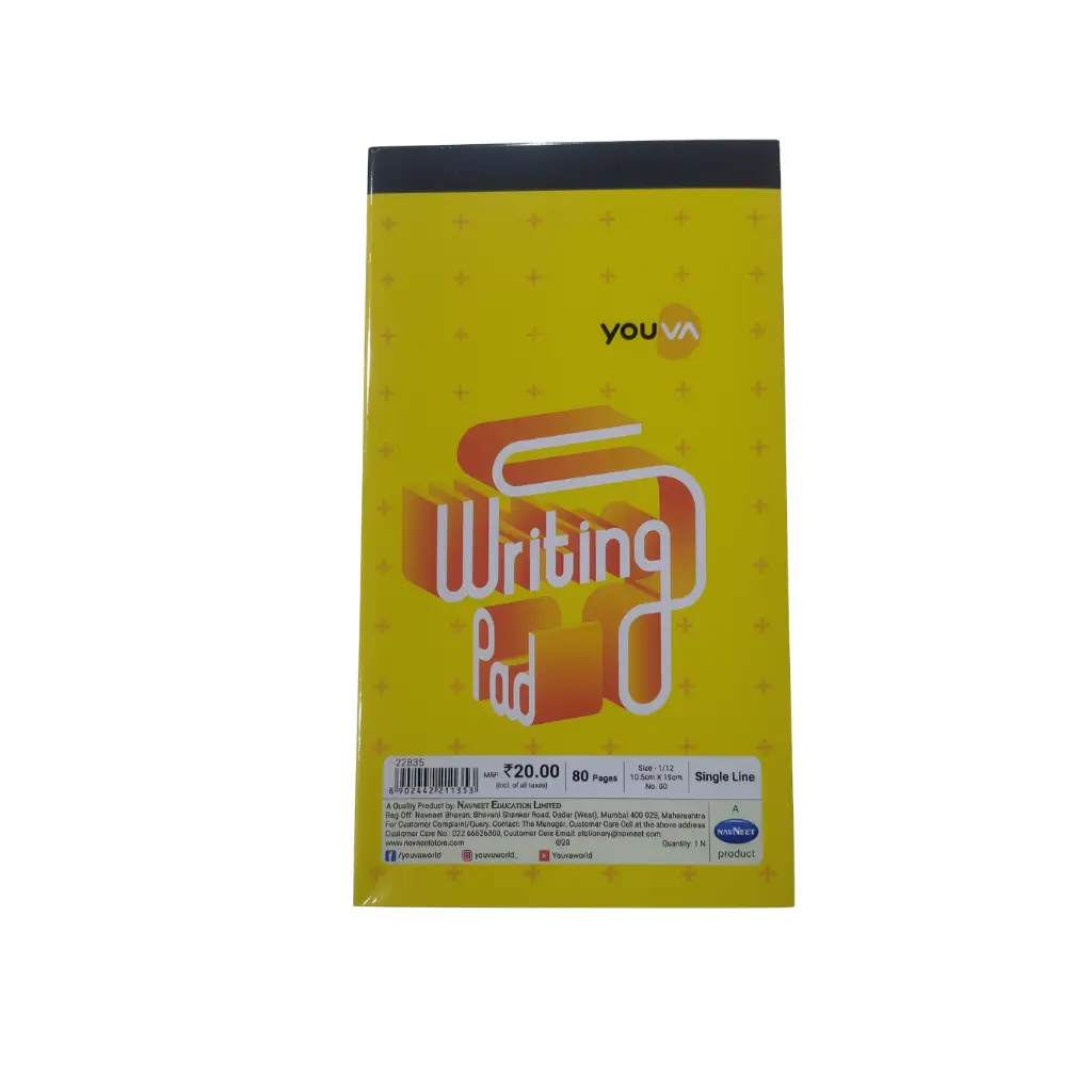 YOUVA SINGLE LINE WRITING PAD 80 PAGES SIZE 1/12