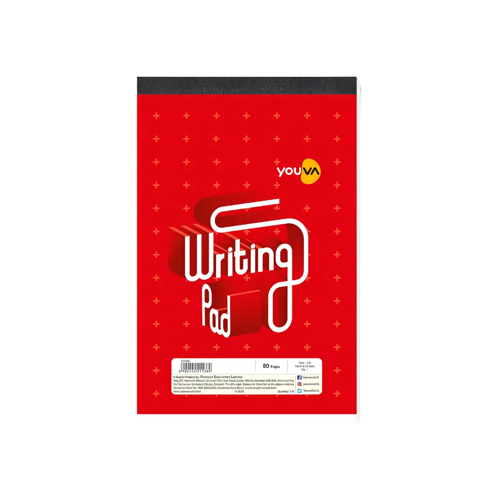 YOUVA WRITING PAD UNRULED 80 PAGES SIZE 1/8