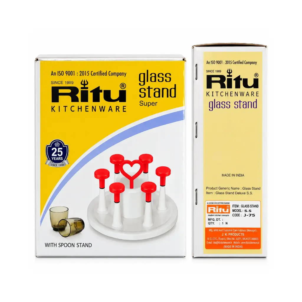 RITU KITCHENWARE GLASS STAND WITH SPOON STAND