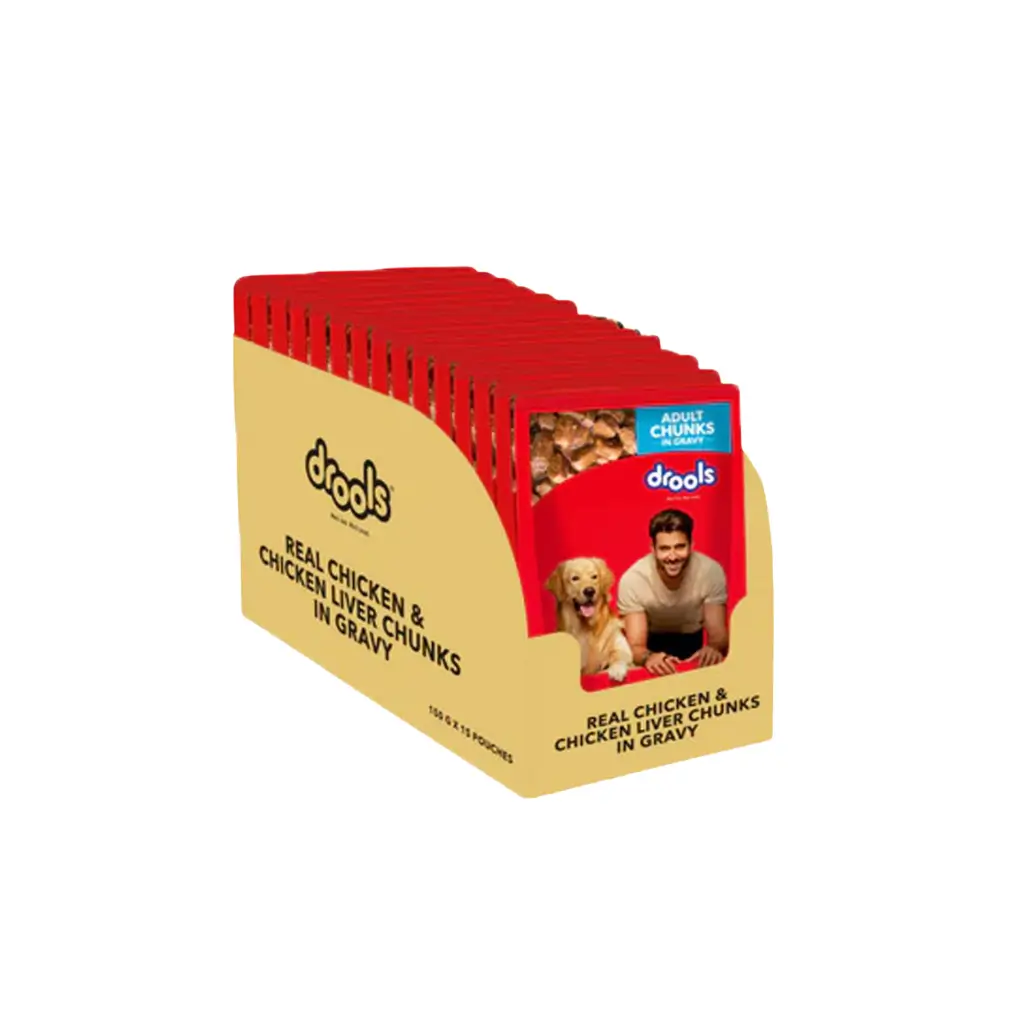 DROOLS ADULT CHUNKS IN GRAVY REAL CHICKEN AND CHICKEN LIVER 150 G
