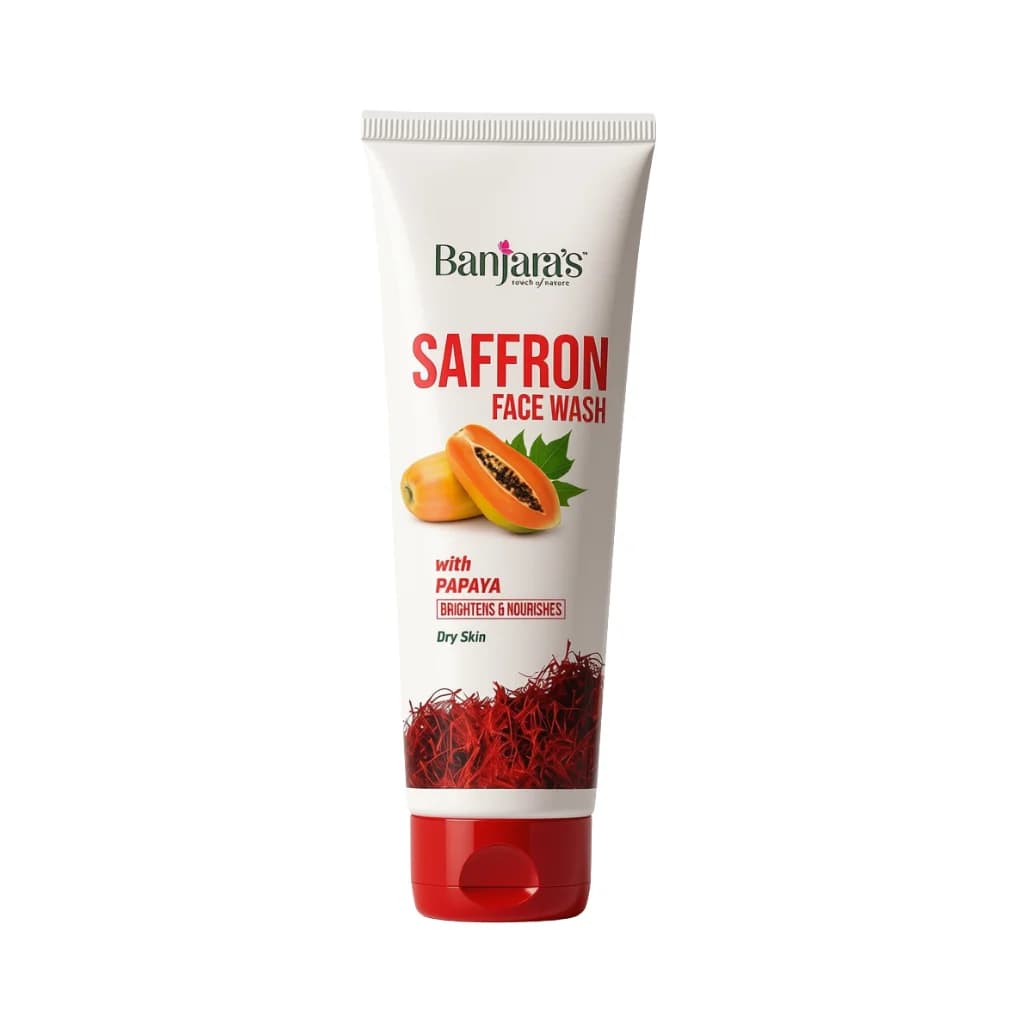 BANJARA S SAFFRON FACE WASH WITH PAPAYA FOR DRY SKIN 50 ML