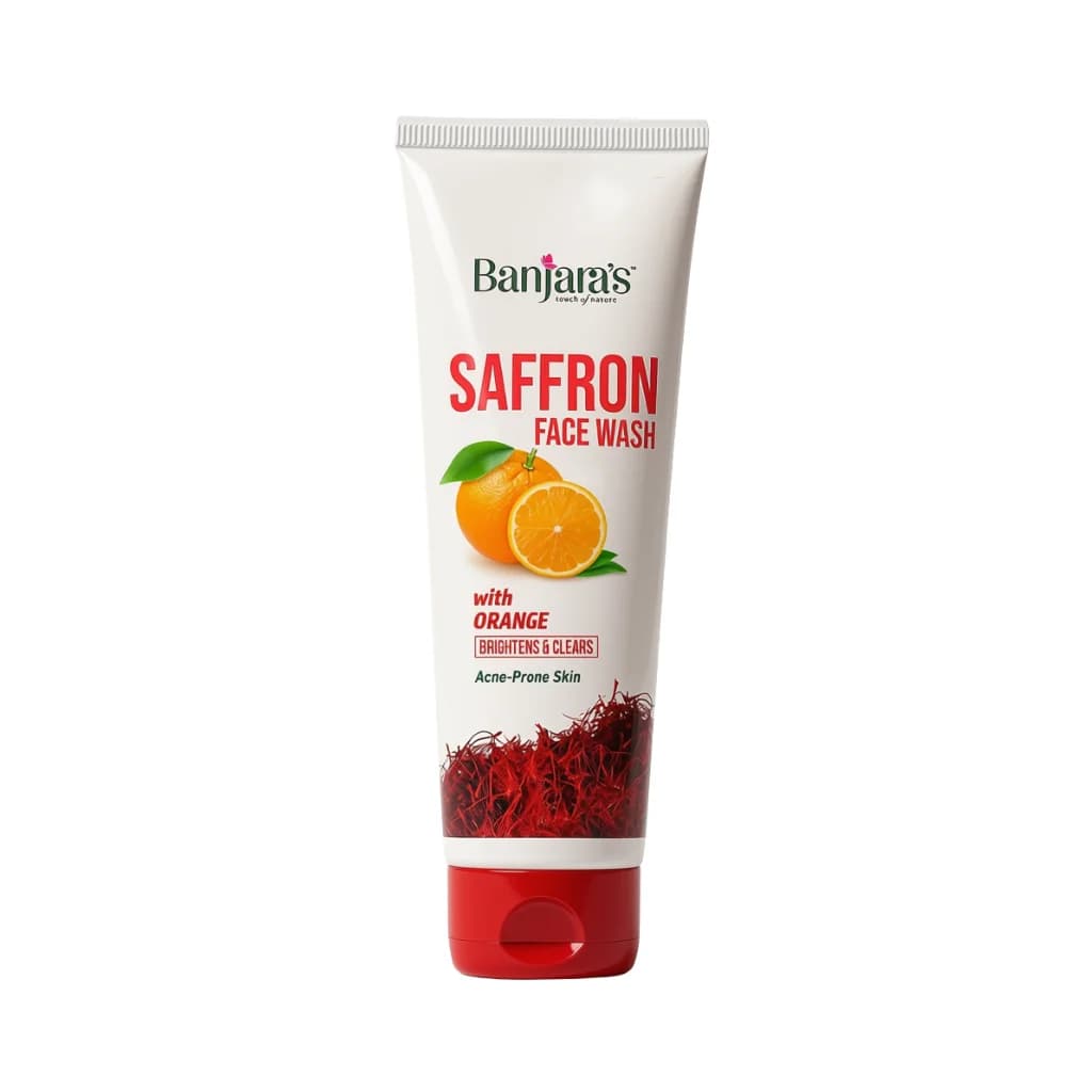 BANJARA S SAFFRON FACE WASH WITH ORANGE FOR ACNE-PRONE SKIN 100 ML BUY 1 GET 1 FREE