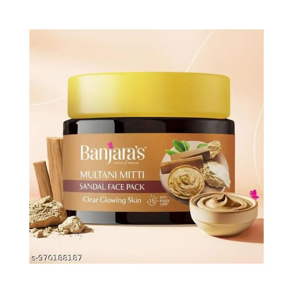 BANJARA S MULTANI MITTI SANDAL FACE PACK JAR 100 GM
