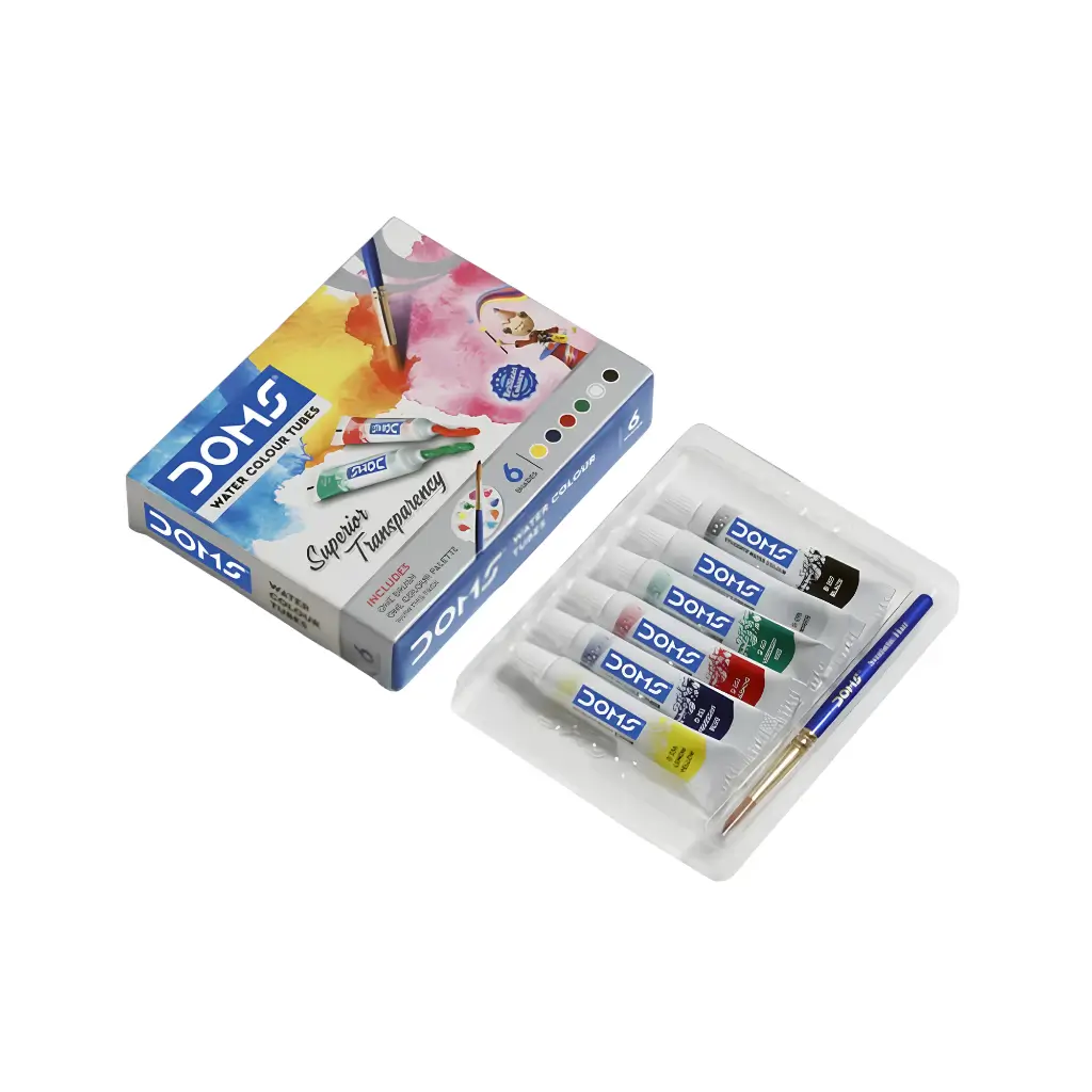 DOMS WATER COLOUR TUBES 6 SHADES + 1 BRUSH