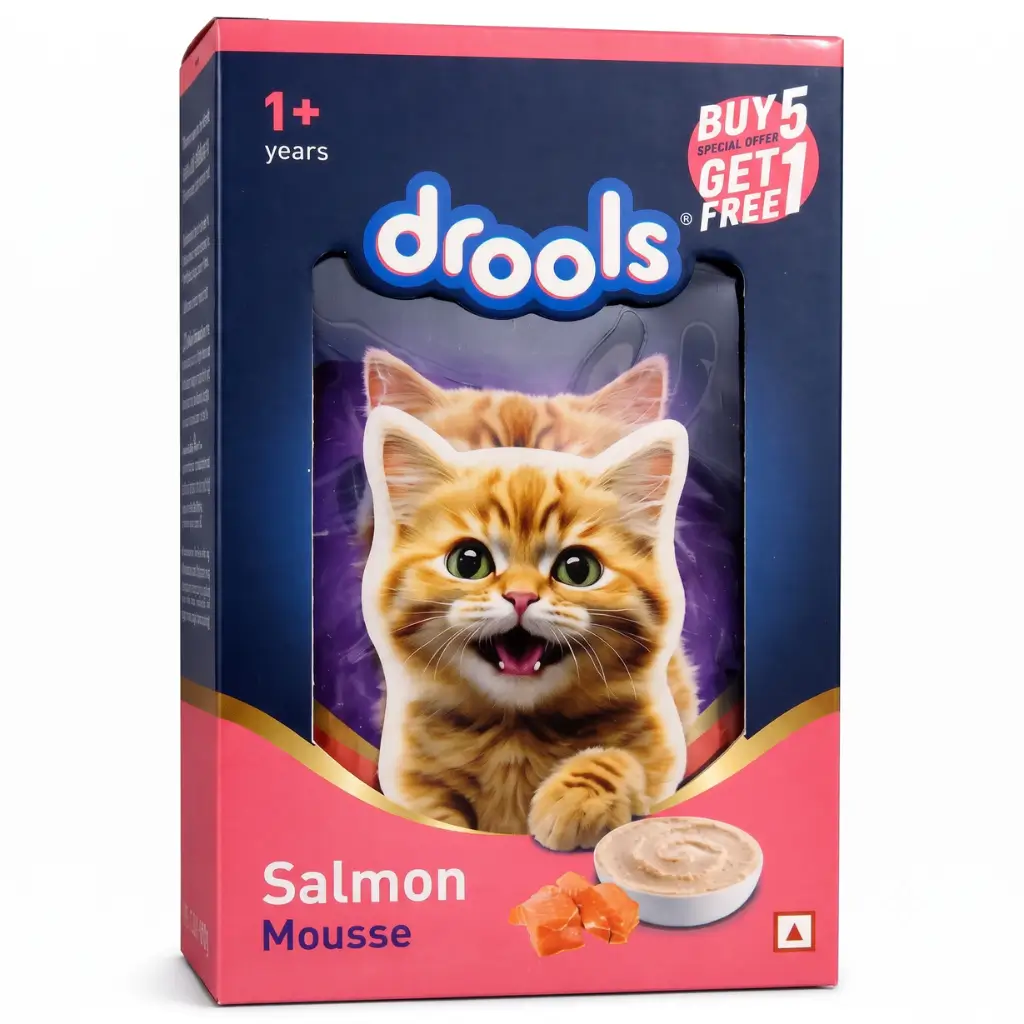 DROOLS SALMON MOUSSE 1+ YEARS BUY 5 GET 1 (6*80G) 480 G