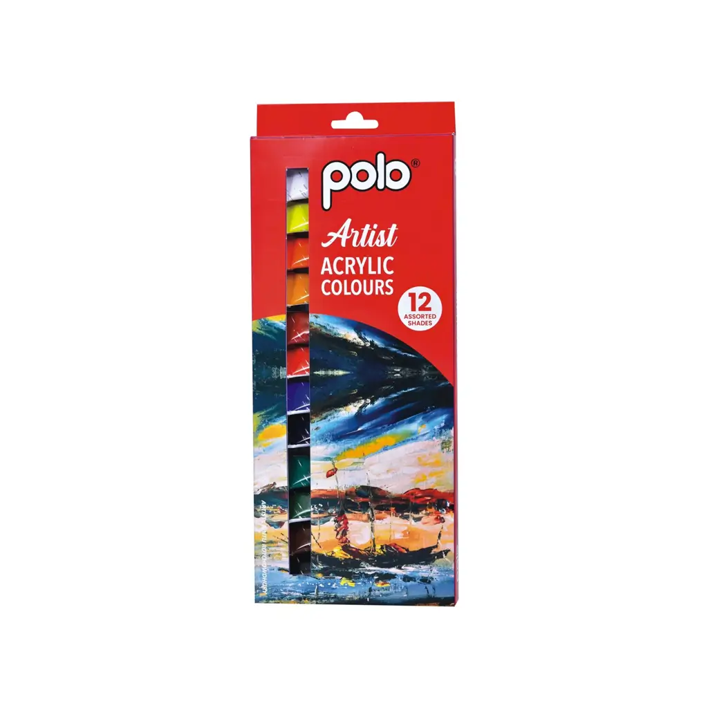 Polo Artist Acrylic Tubes 12ml 12 Shades 12 ml
