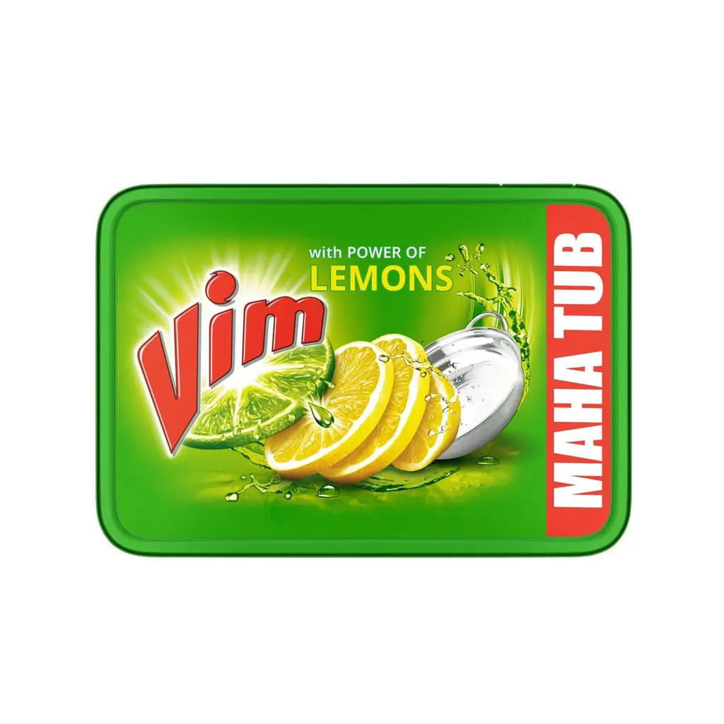 Vim Dishwash Bar Lemon Tub With Nked Scrub Pd
