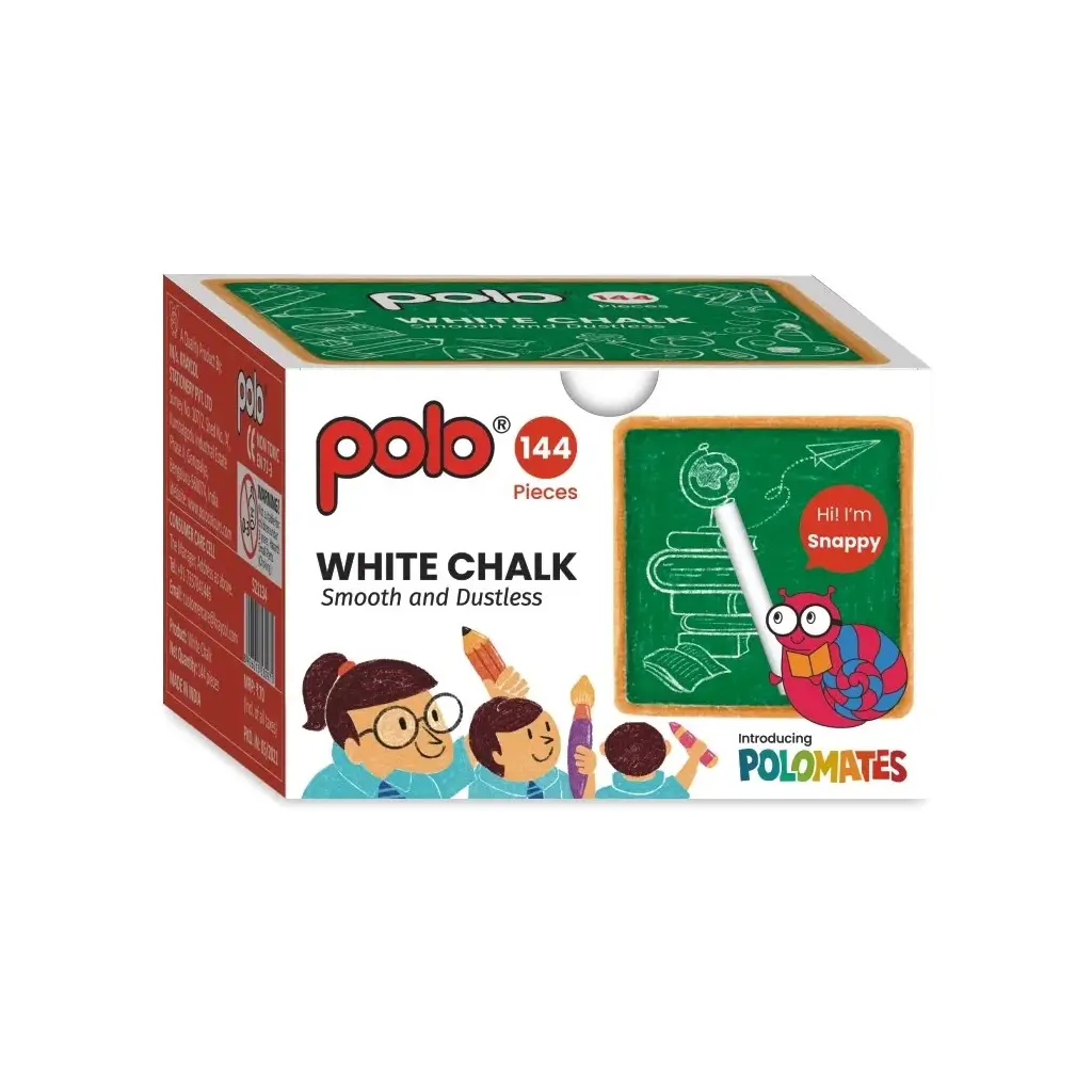 Polo White Dustless Chalk 144 Pcs