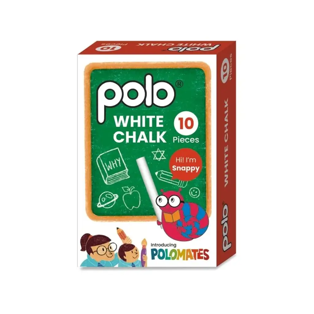 Polo White Dustless Chalk 10 Pcs