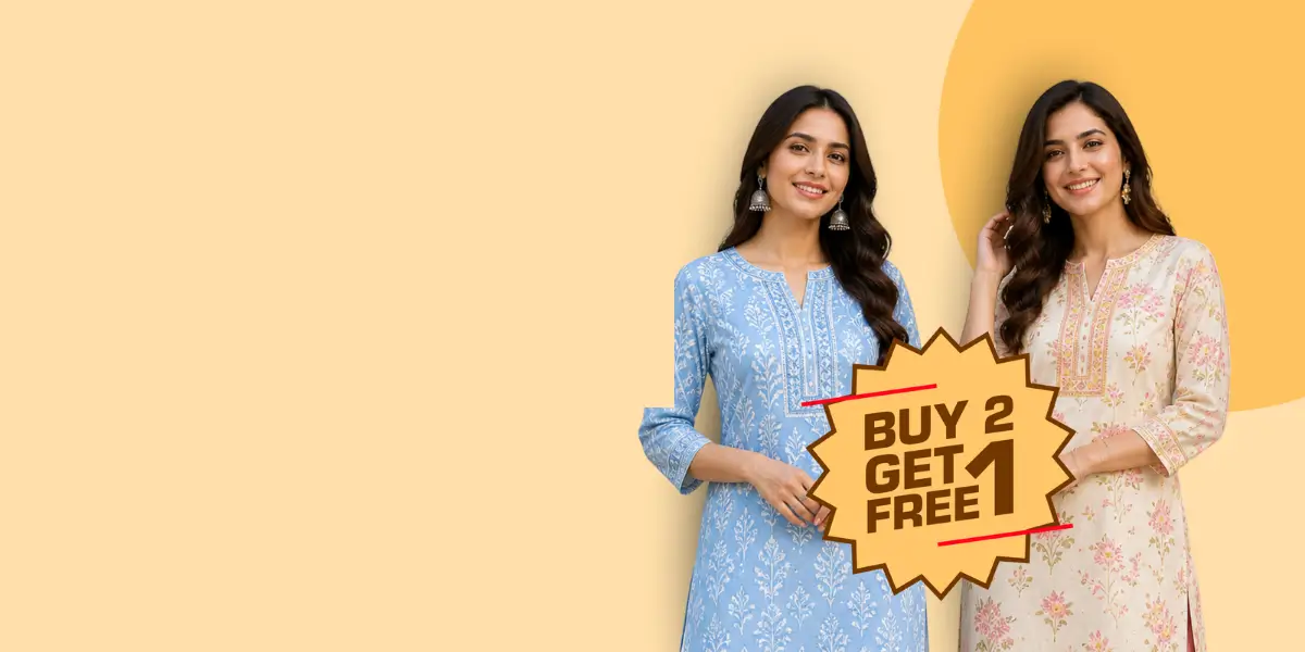 Buy 2 Kurtis, Get 1 Free