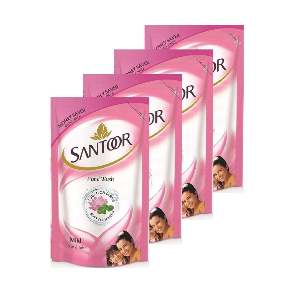 Santoor Hand Wash Mild Refill Pack - 180 ml (Buy 3 Get 1 Free)