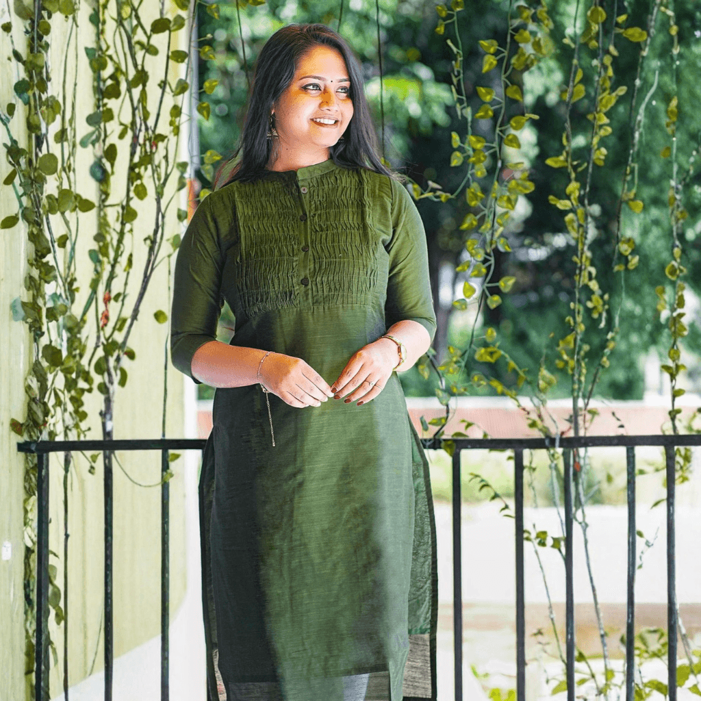 KURTI A-JF(with lining) GREEN AURA