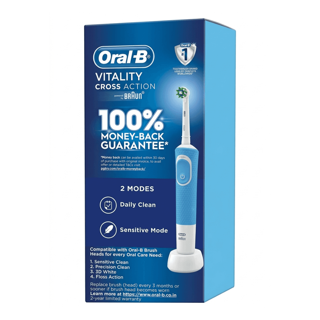 Oral B Cross Action Battery Powered Electric Toothbrush for Adults (Pack of 1)