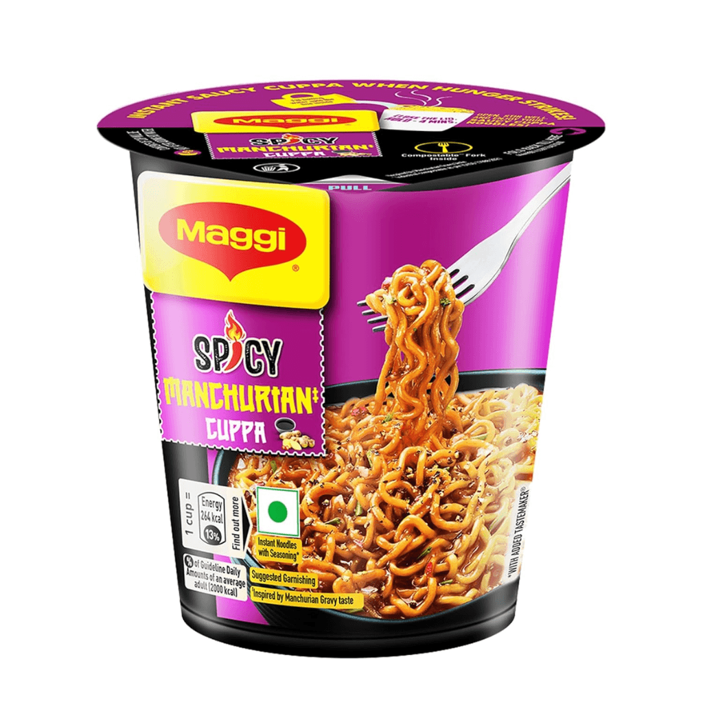 MAGGI Spicy Manchurian Instant Cuppa Noodles - Delicious Slurpy Saucy Taste, 70.5g