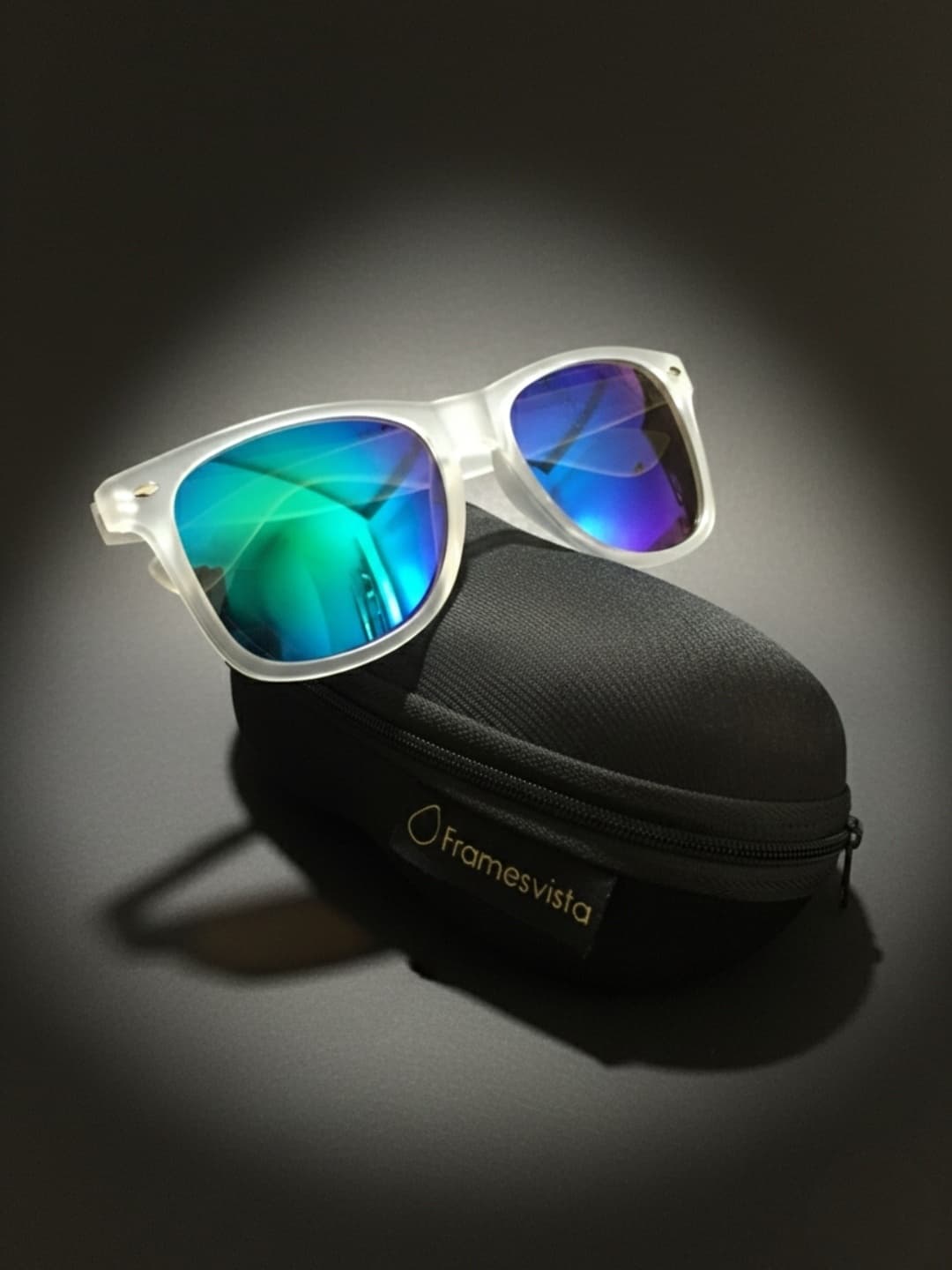 Crystal White Blue Mercury Wayfarer Sunglasses